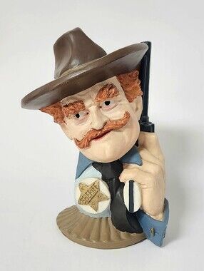 Vintage 1981 Sheriff Deadeye ceramic sculpture by Hal Reed, Made in USA